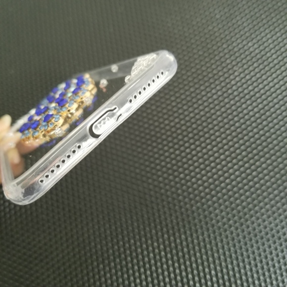 New Peacock Rhinestone Clear iPhone 8 Plus Case - Picture 4 of 5